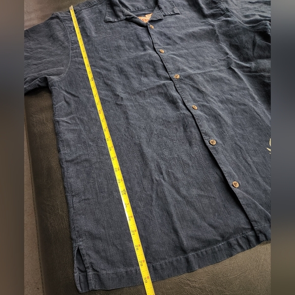 Tommy Bahama With A Twist Embroidered Pin Up Girl Navy Blue Silk Shirt Men's XL - Picture 8 of 8